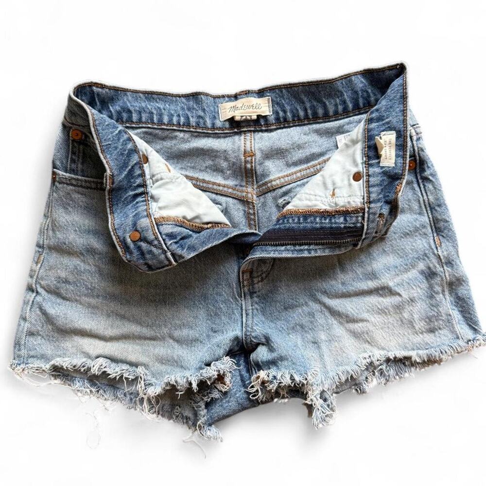 Madewell blue denim shorts with